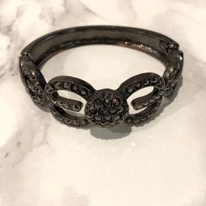 🌑 Dark silver hinged bracelet